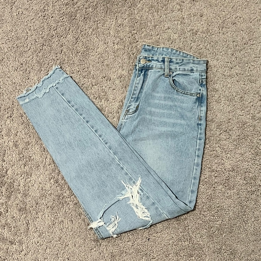 Distressed Tapered Jeans